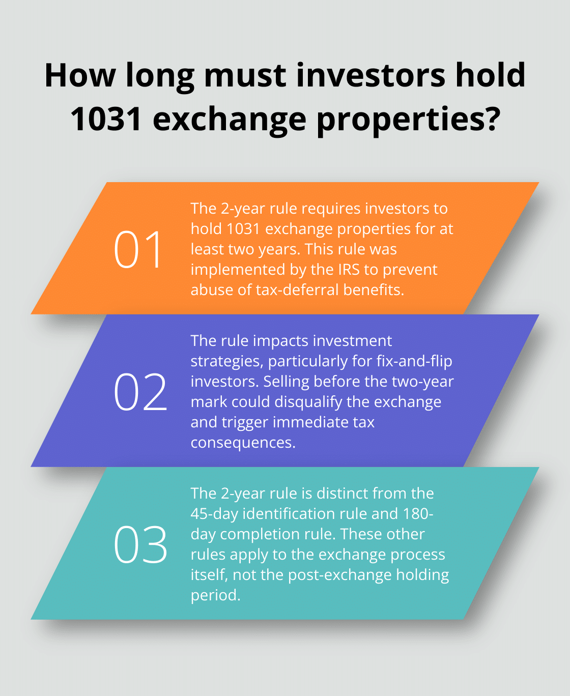 Fact - How long must investors hold 1031 exchange properties?