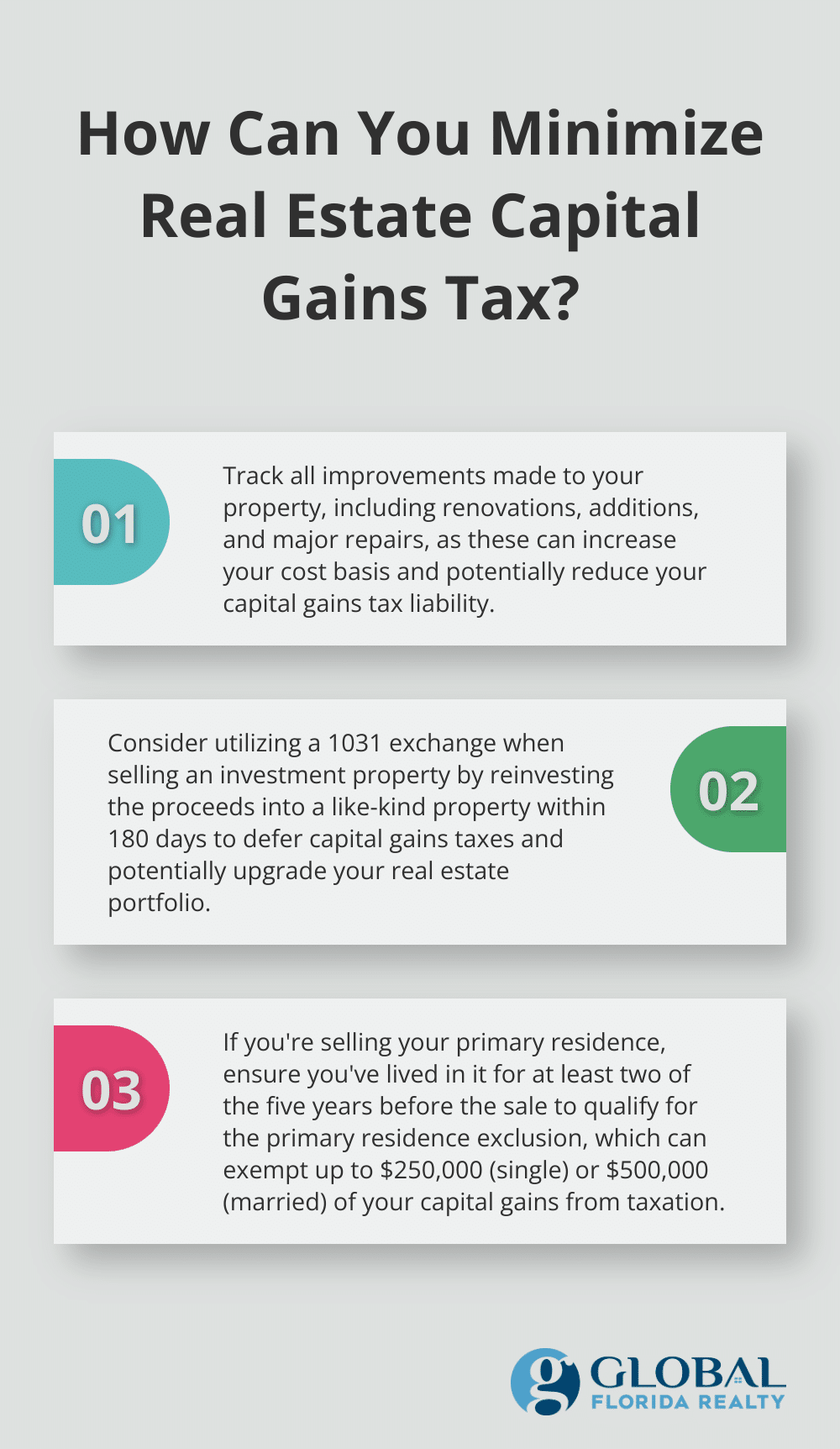 Infographic: How Can You Minimize Real Estate Capital Gains Tax?